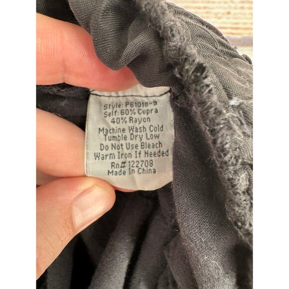 Johnny Was Cupra Rayon Cargo Jogger Pants Womens Small Black Elastic Drawstring - Picture 8 of 10